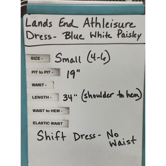 Lands' End Athleisure Dress Blue & White Paisley Size Small Outdoor - Picture 6 of 6